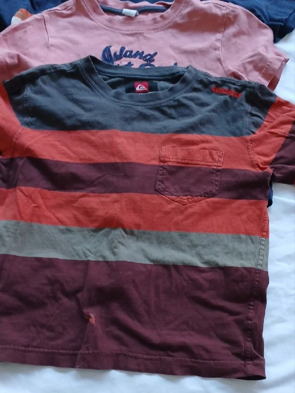 Old Navy Navy Long-Sleeve Santa Graphic Tee with Red & White Accents